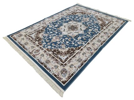 Blue Machine Made Rug