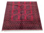 Incredible Red Afghan Elephant Foot Handmade Carpet - 294 x 196 CM - Image 5