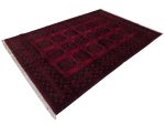Incredible Red Afghan Elephant Foot Handmade Carpet - 294 x 196 CM - Image 3