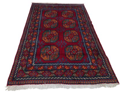 Red Elephant Foot Kunduz Carpet